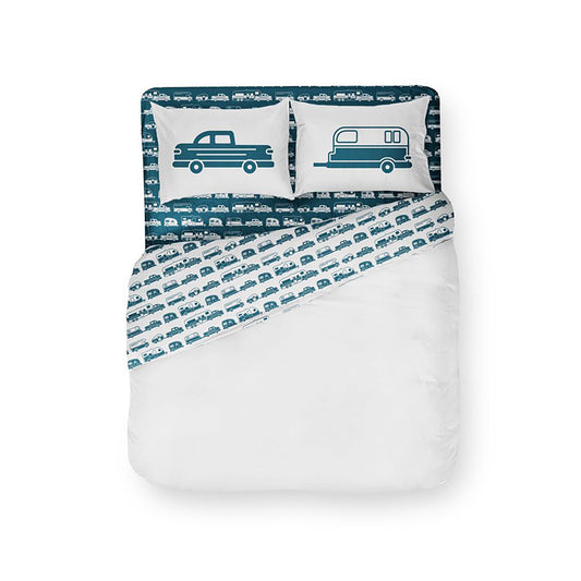 4PC RETRO RV PATTERN QUEEN SHEET SET