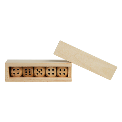 5PC WOODEN DICE IN BOX