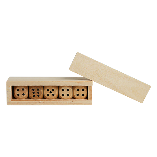 5PC WOODEN DICE IN BOX