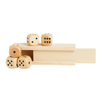 5PC WOODEN DICE IN BOX