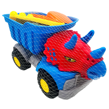 9PC SAND DINO DUMP TRUCK SET
