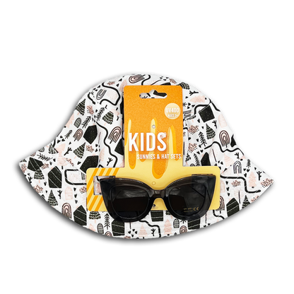 2PC KIDS BUCKET HAT & SUNGLASSES SET