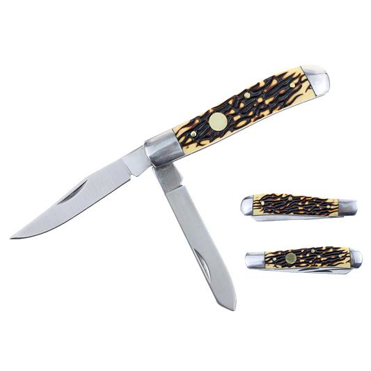 6.5" ACRYLIC BONE HANDLE FOLDING KNIFE