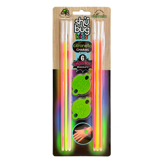 6PK SHUBUG KIDS INSECT REPELLENT GLOW BRACELETS