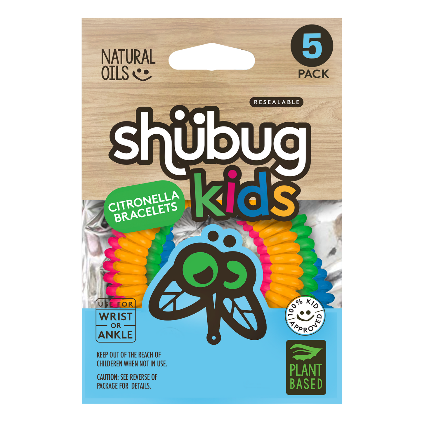 5PK SHUBUG KIDS NATURAL INSECT REPELLENT COIL BRACELETS
