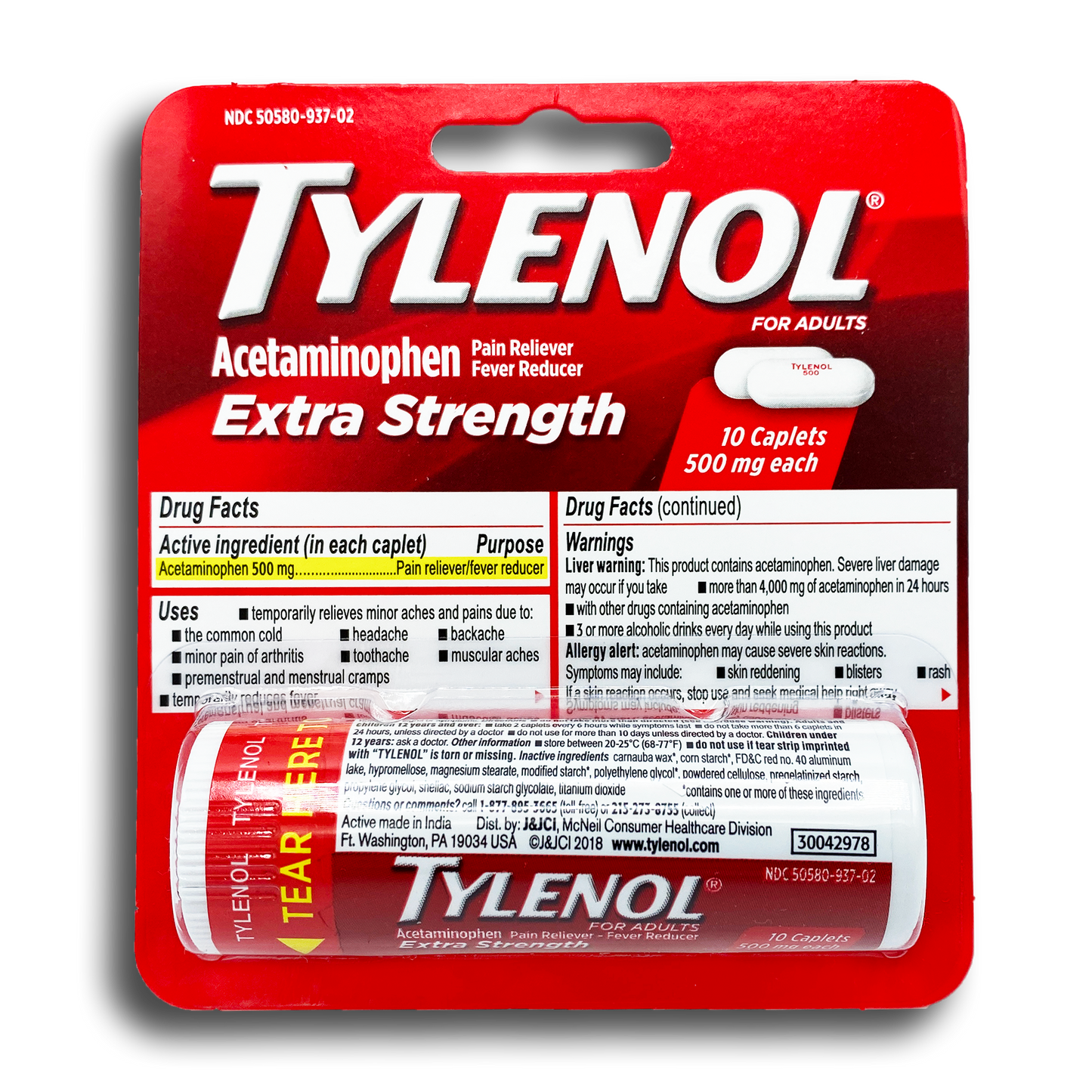 TYLENOL EXTRA STENGTH VIAL