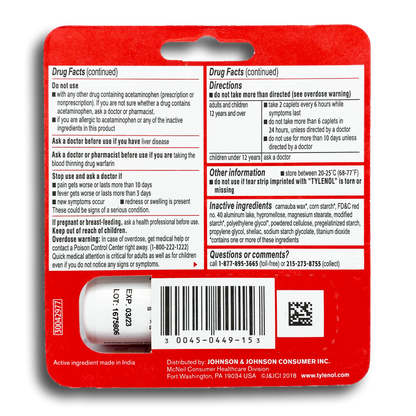 TYLENOL EXTRA STENGTH VIAL
